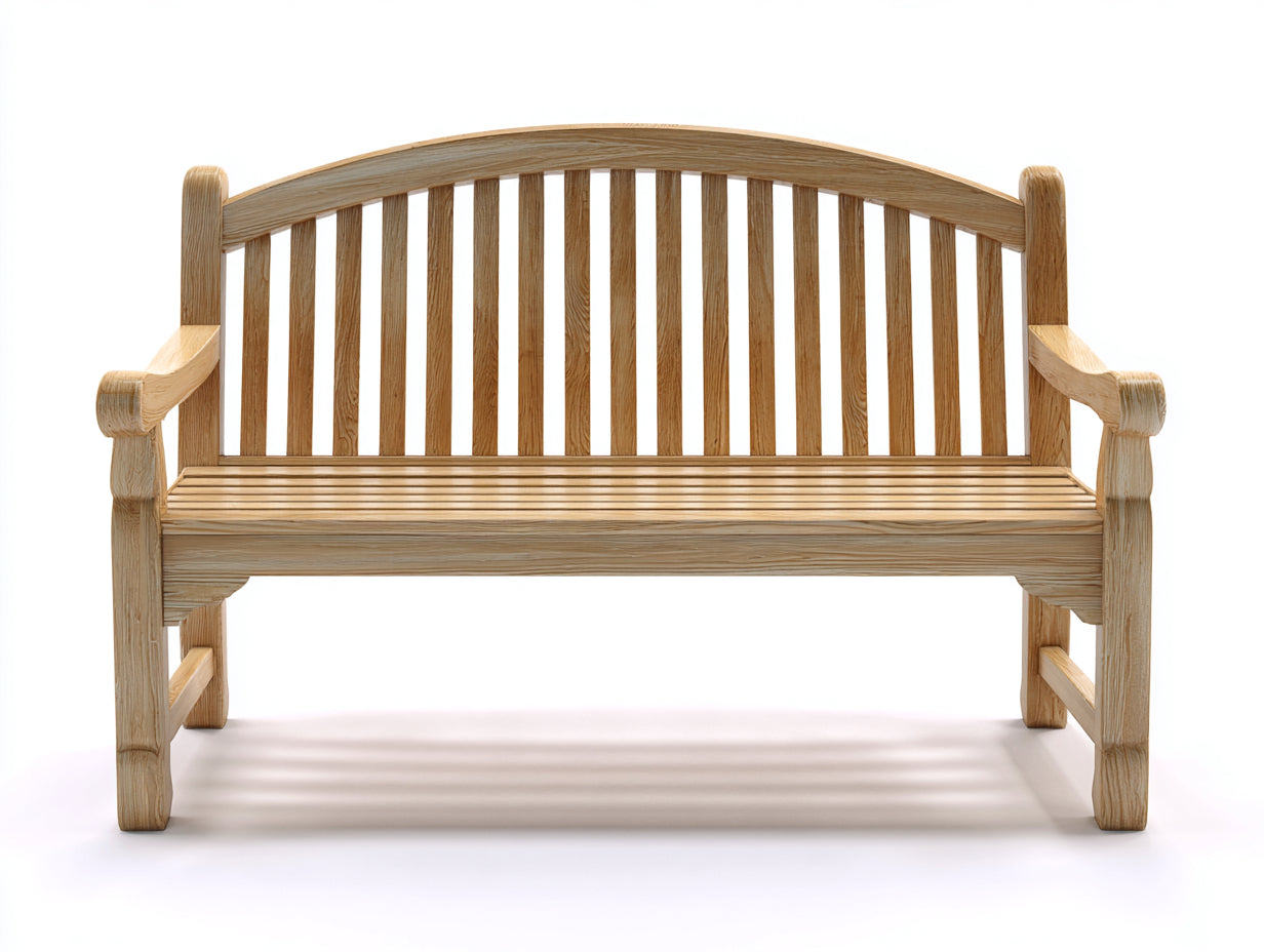 Bancos de jardín de madera maciza 170x65x92 cm - madera natural - respaldo arqueado