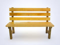 Bancos de jardín de madera maciza 150x58x90 cm - natural - respaldo de listones