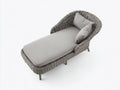 Tumbonas de ratán sintético 200x78x86 cm gris claro para exterior con cojín acolchado estilo relajado