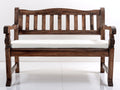 Bancos de jardín de madera maciza 150x60x98 cm - marrón oscuro-blanco - respaldo alto con cojín