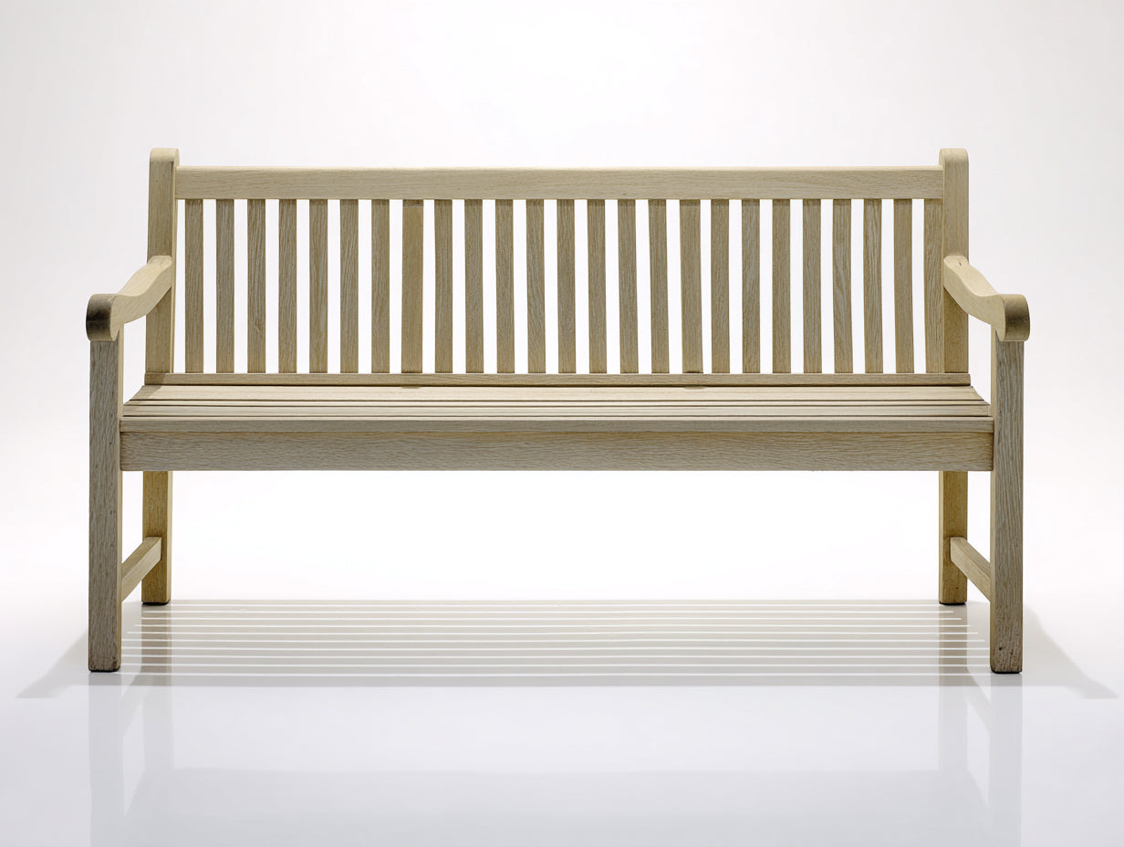 Bancos de jardín de madera 150 x 58 x 86 cm - madera clara - respaldo vertical de listones