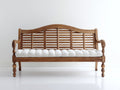 Bancos de jardín de madera 160x63x102 cm marrón natural para exterior con respaldo curvo estilo clásico