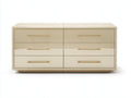 Cómodas de madera manufacturada 160x45x76 cm - beige-dorado - 6 cajones