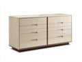 Cómodas lacadas 170 x 45 x 82 cm - beige brillante y marrón oscuro - diseño moderno con 10 cajones