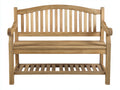 Bancos de jardín de madera con estante inferior 130x62x112 cm marrón natural para terraza diseño clásico