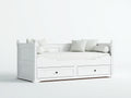 Sofás cama de madera 200x95x92 cm - blanco - con 2 cajones y laterales altos