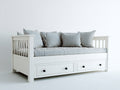 Sofás cama de madera 200x90x86 cm - blanco-azul oscuro - con 2 cajones